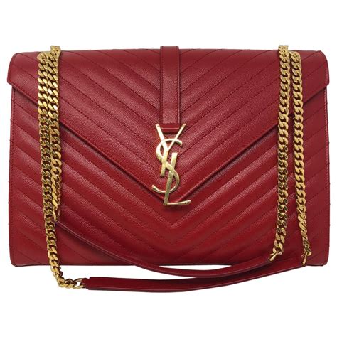 red ysl bag|ysl red bag gold chain.